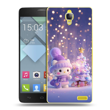 Пластиковый чехол на Alcatel One Touch Idol X с принтом Новый год