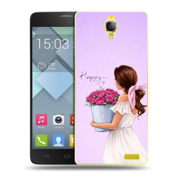 Пластиковый чехол на Alcatel One Touch Idol X с принтом женский