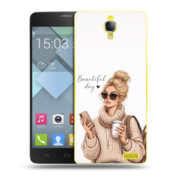 Пластиковый чехол на Alcatel One Touch Idol X с принтом женский