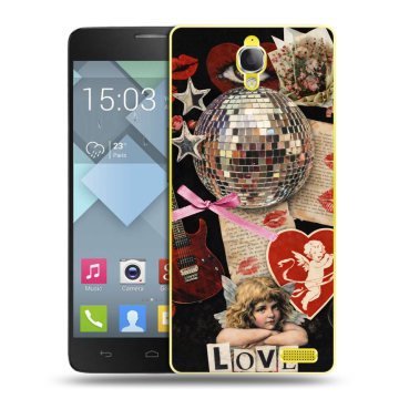 Пластиковый чехол на Alcatel One Touch Idol X с принтом для девочек