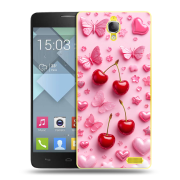 Пластиковый чехол на Alcatel One Touch Idol X с принтом для девочек