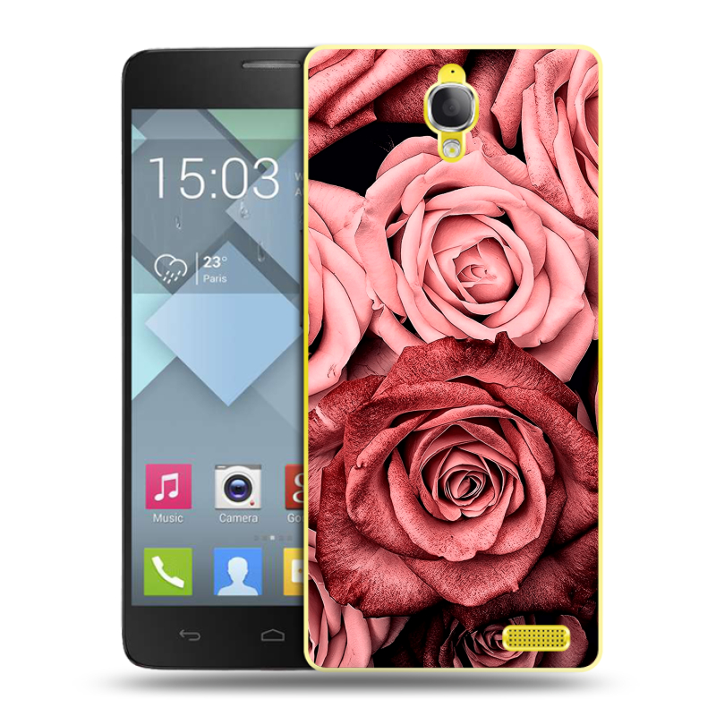 Пластиковый чехол на Alcatel One Touch Idol X с принтом Цветы розы Пластиковый чехол на Alcatel One Touch Idol X с принтом Цветы розы