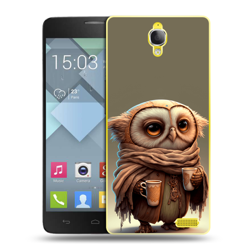 Пластиковый чехол на Alcatel One Touch Idol X с принтом Сова Пластиковый чехол на Alcatel One Touch Idol X с принтом Сова