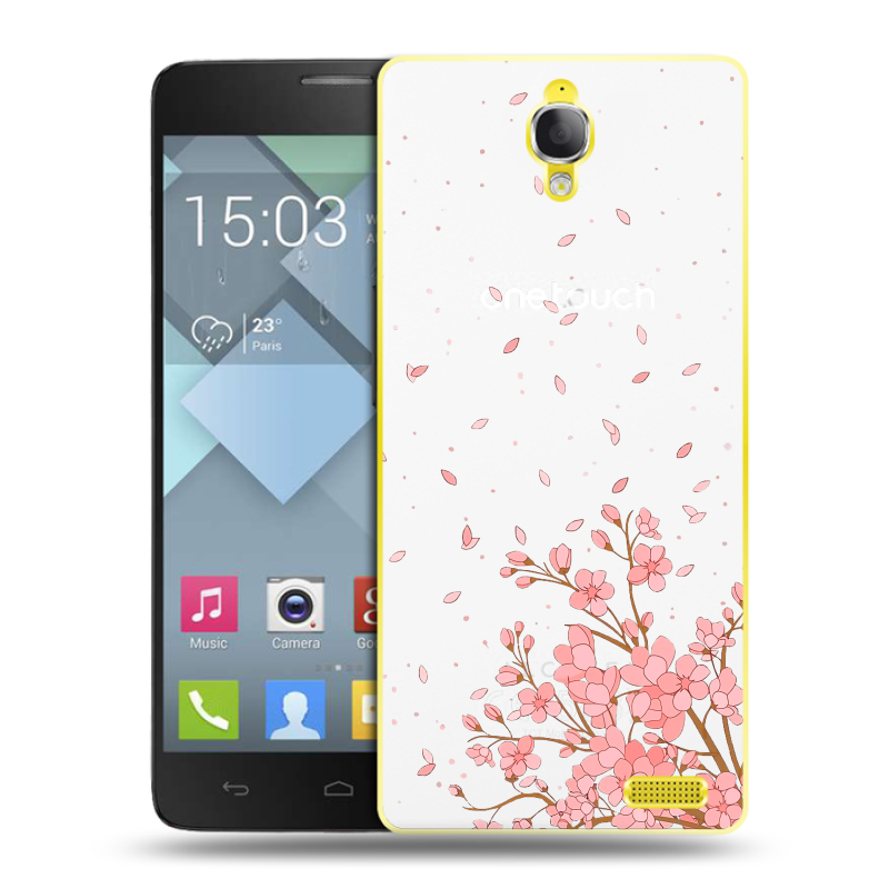 Пластиковый чехол на Alcatel One Touch Idol X с принтом Ветка сакуры Пластиковый чехол на Alcatel One Touch Idol X с принтом Ветка сакуры
