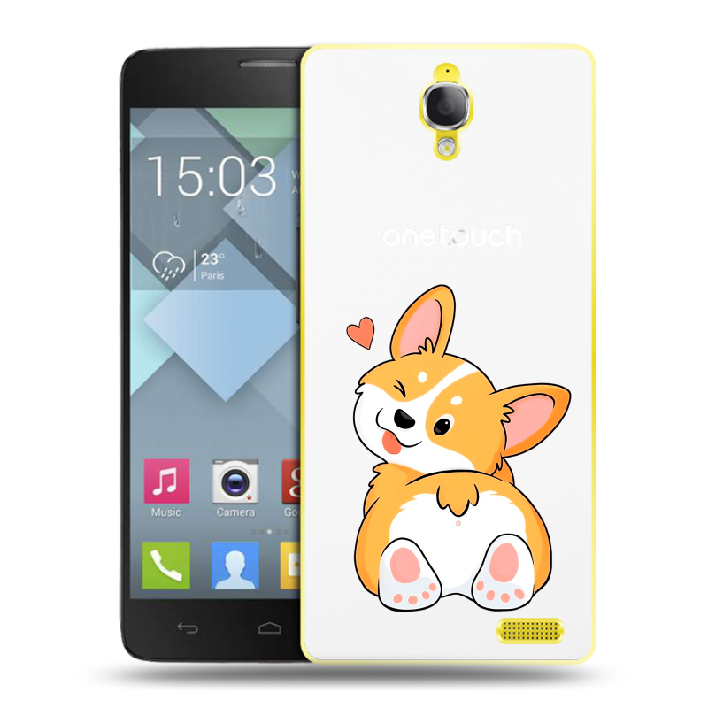 Пластиковый чехол на Alcatel One Touch Idol X с принтом Корги Пластиковый чехол на Alcatel One Touch Idol X с принтом Корги
