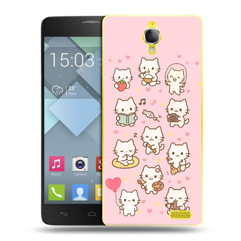 Пластиковый чехол на Alcatel One Touch Idol X с принтом Hello Kitty Хелоу Кити Пластиковый чехол на Alcatel One Touch Idol X с принтом Hello Kitty Хелоу Кити