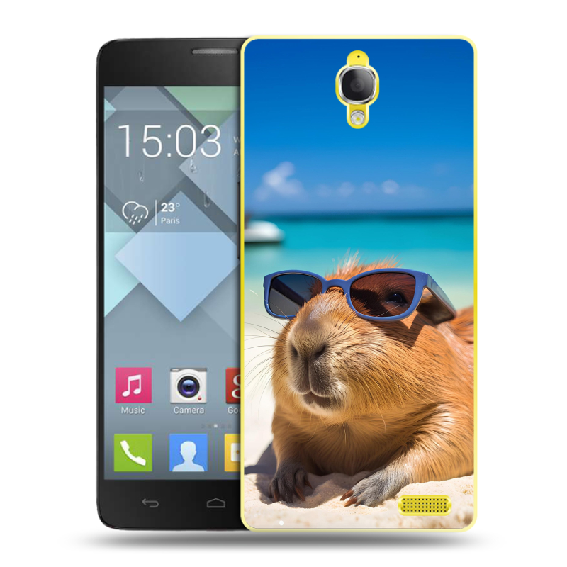 Пластиковый чехол на Alcatel One Touch Idol X с принтом Капибара Пластиковый чехол на Alcatel One Touch Idol X с принтом Капибара