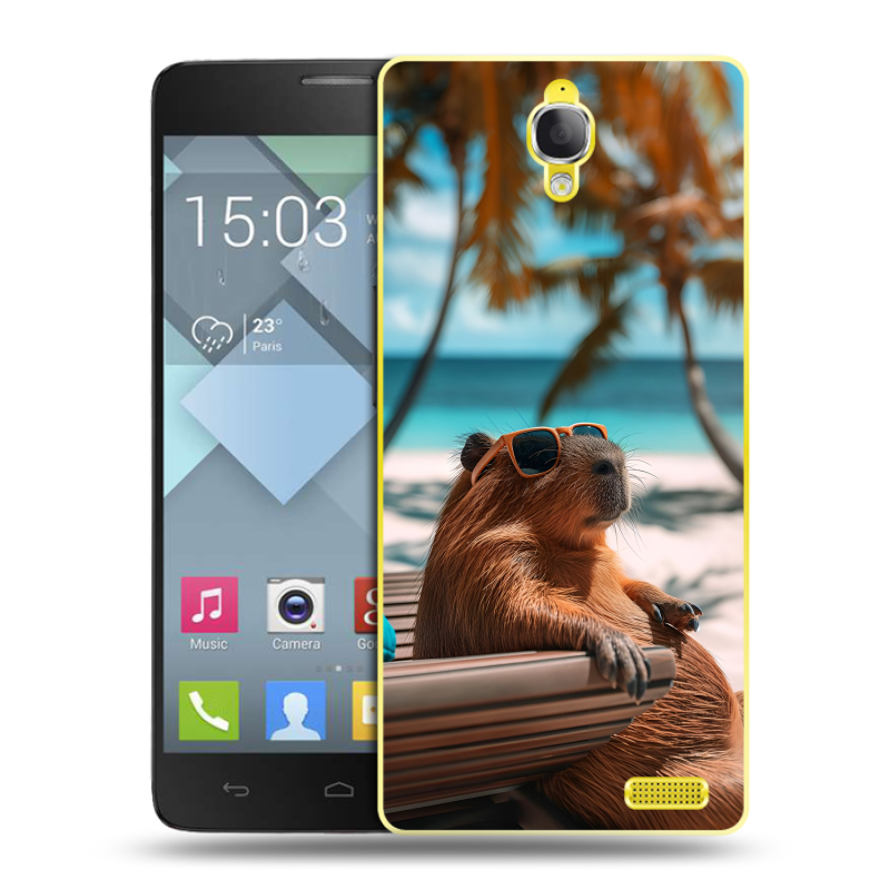 Пластиковый чехол на Alcatel One Touch Idol X с принтом Капибара Пластиковый чехол на Alcatel One Touch Idol X с принтом Капибара