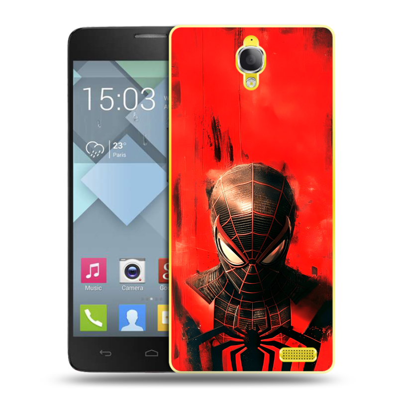 Пластиковый чехол на Alcatel One Touch Idol X с принтом человек паук spiderman Пластиковый чехол на Alcatel One Touch Idol X с принтом человек паук spiderman