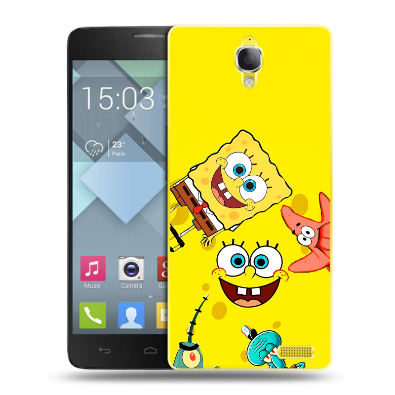 Пластиковый чехол на Alcatel One Touch Idol X с принтом Спанч боб Спанчбоб Пластиковый чехол на Alcatel One Touch Idol X с принтом Спанч боб Спанчбоб