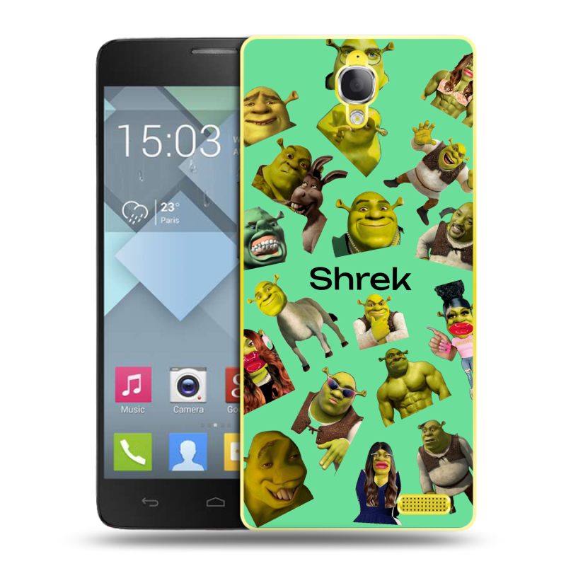 Пластиковый чехол на Alcatel One Touch Idol X с принтом Шрек Shrek Пластиковый чехол на Alcatel One Touch Idol X с принтом Шрек Shrek