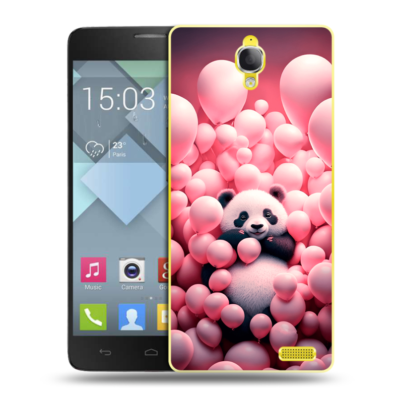 Пластиковый чехол на Alcatel One Touch Idol X с принтом Панда Пластиковый чехол на Alcatel One Touch Idol X с принтом Панда