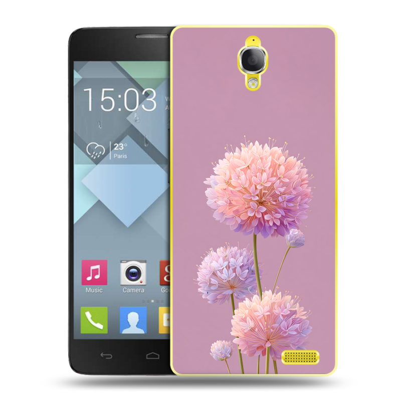 Пластиковый чехол на Alcatel One Touch Idol X с принтом Цветы Пластиковый чехол на Alcatel One Touch Idol X с принтом Цветы