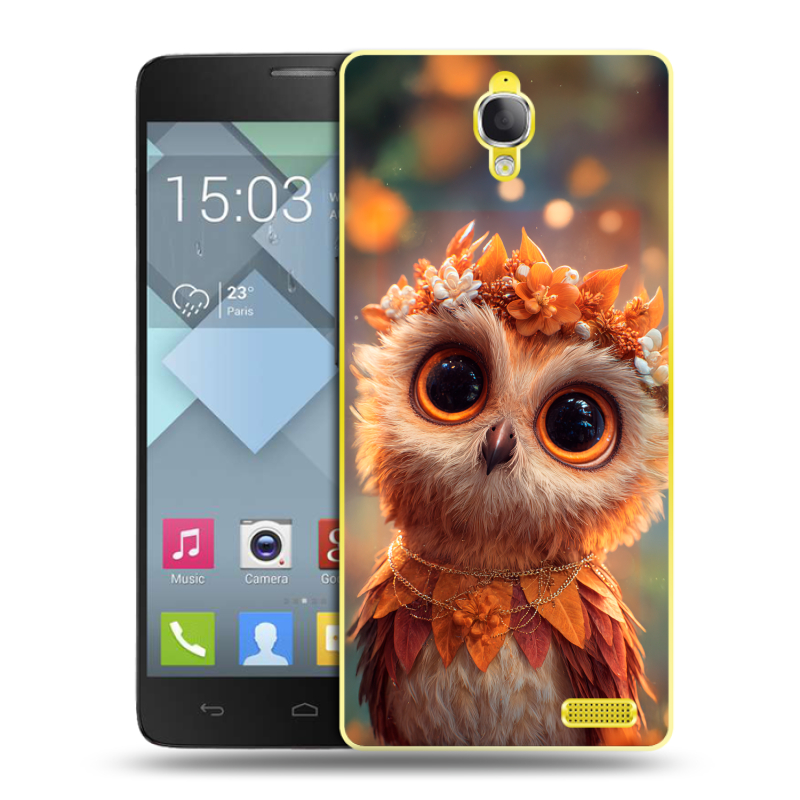 Пластиковый чехол на Alcatel One Touch Idol X с принтом Милая сова Пластиковый чехол на Alcatel One Touch Idol X с принтом Милая сова