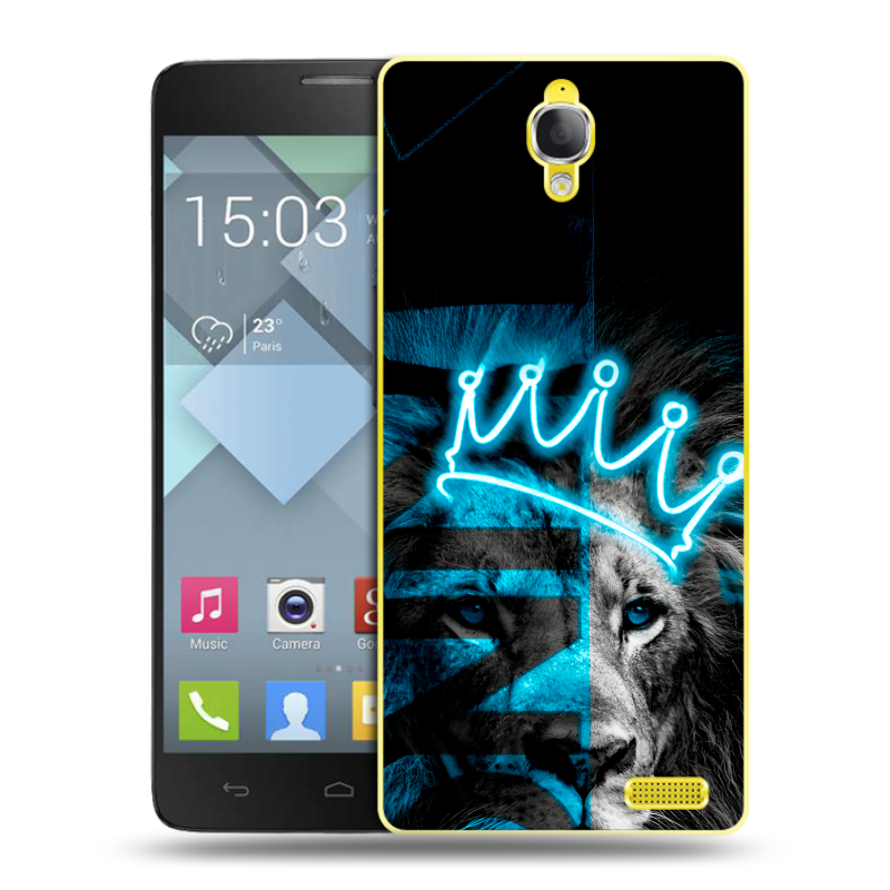 Пластиковый чехол на Alcatel One Touch Idol X с принтом Король лев Пластиковый чехол на Alcatel One Touch Idol X с принтом Король лев