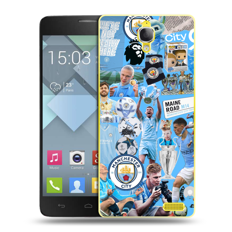 Пластиковый чехол на Alcatel One Touch Idol X с принтом Man City Манчестер Сити Пластиковый чехол на Alcatel One Touch Idol X с принтом Man City Манчестер Сити