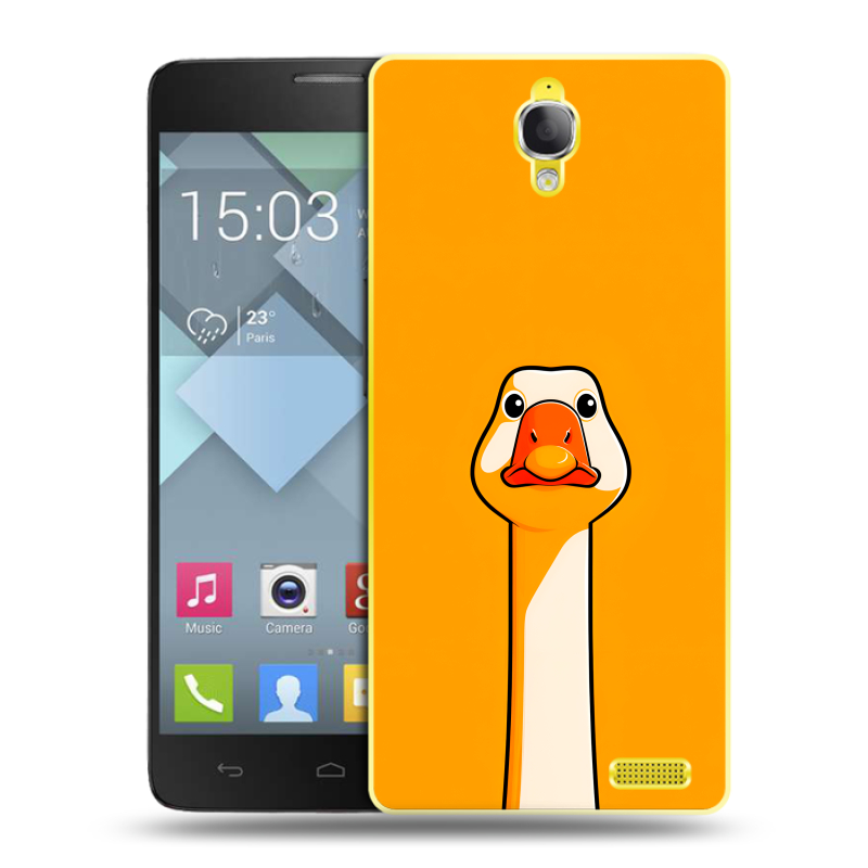 Пластиковый чехол на Alcatel One Touch Idol X с принтом Смешная утка Пластиковый чехол на Alcatel One Touch Idol X с принтом Смешная утка