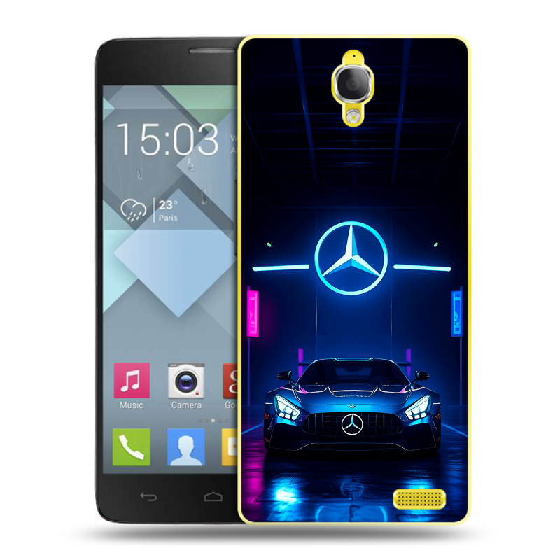 Пластиковый чехол на Alcatel One Touch Idol X с принтом Mercedes Мерседес Пластиковый чехол на Alcatel One Touch Idol X с принтом Mercedes Мерседес