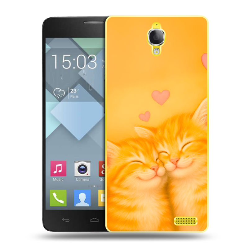 Пластиковый чехол на Alcatel One Touch Idol X с принтом Милые котята Пластиковый чехол на Alcatel One Touch Idol X с принтом Милые котята