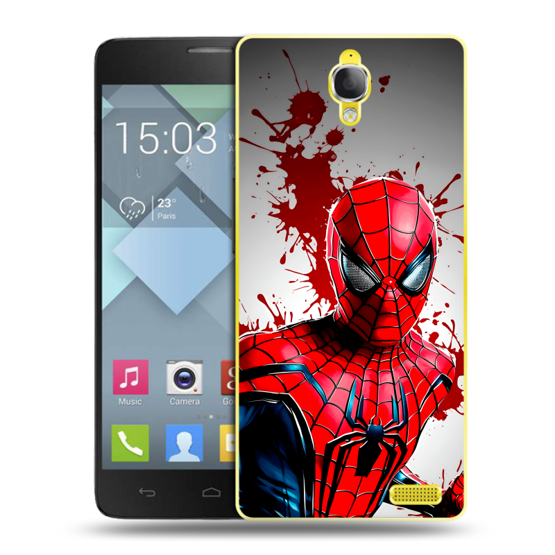 Пластиковый чехол на Alcatel One Touch Idol X с принтом Spiderman Человек паук Пластиковый чехол на Alcatel One Touch Idol X с принтом Spiderman Человек паук