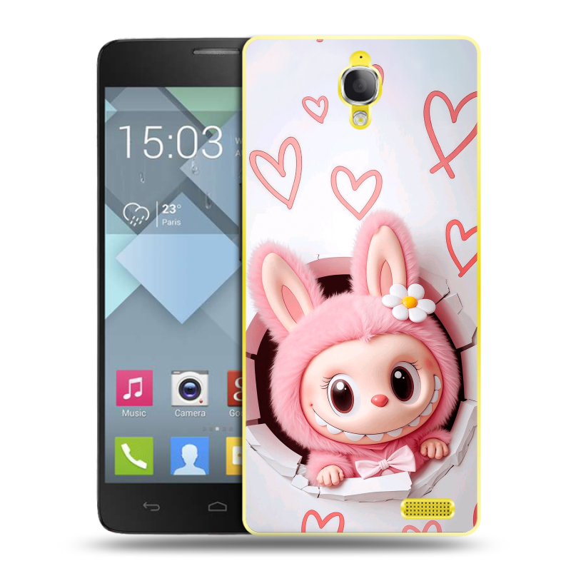 Пластиковый чехол на Alcatel One Touch Idol X с принтом Labubu Лабубу Пластиковый чехол на Alcatel One Touch Idol X с принтом Labubu Лабубу