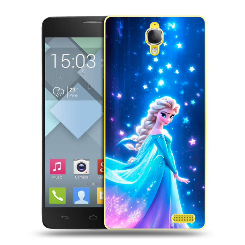 Пластиковый чехол на Alcatel One Touch Idol X с принтом Холодное сердце Frozen Пластиковый чехол на Alcatel One Touch Idol X с принтом Холодное сердце Frozen