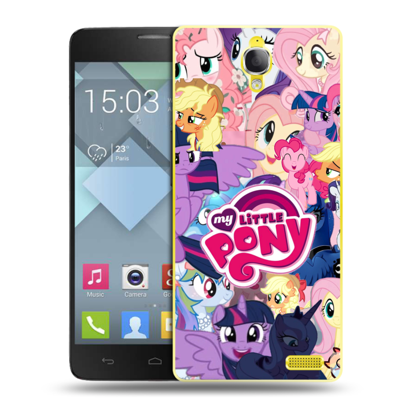Пластиковый чехол на Alcatel One Touch Idol X с принтом My little pony Дружба чудо Пластиковый чехол на Alcatel One Touch Idol X с принтом My little pony Дружба чудо