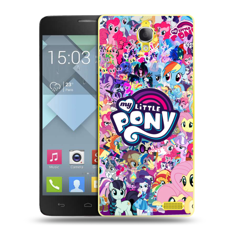 Пластиковый чехол на Alcatel One Touch Idol X с принтом My little pony Дружба чудо Пластиковый чехол на Alcatel One Touch Idol X с принтом My little pony Дружба чудо