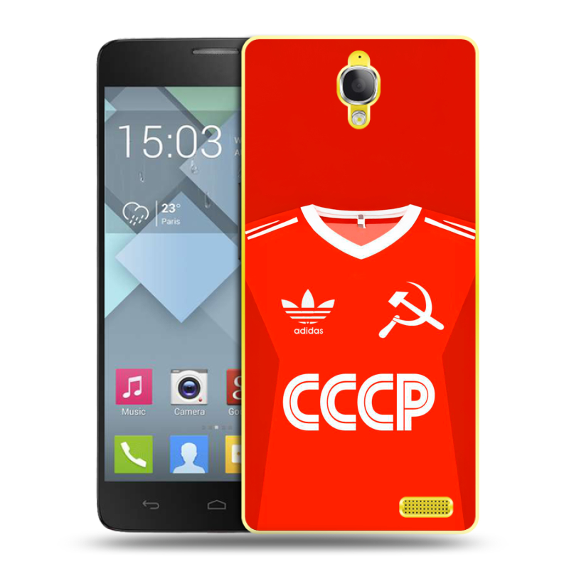 Пластиковый чехол на Alcatel One Touch Idol X с принтом Флаг Герб СССР Пластиковый чехол на Alcatel One Touch Idol X с принтом Флаг Герб СССР