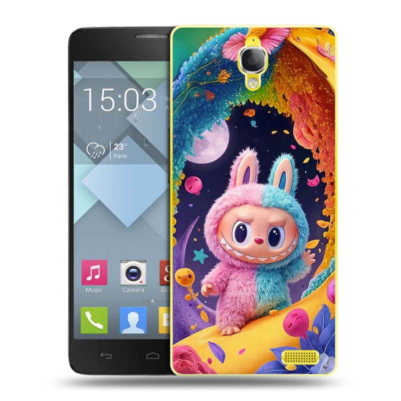 Пластиковый чехол на Alcatel One Touch Idol X с принтом Labubu Лабубу Пластиковый чехол на Alcatel One Touch Idol X с принтом Labubu Лабубу
