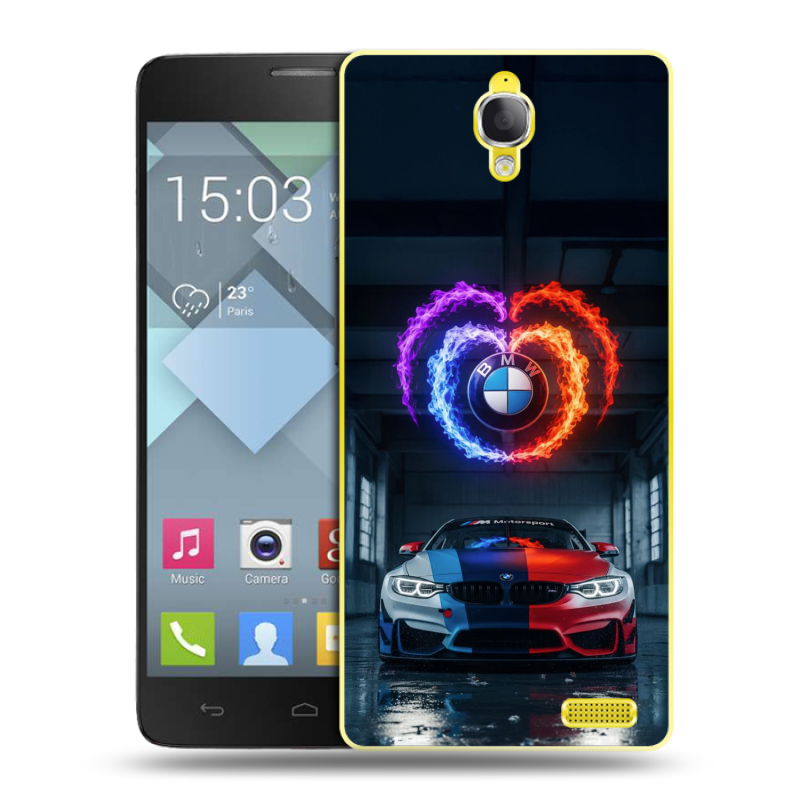 Пластиковый чехол на Alcatel One Touch Idol X с принтом BMW БМВ Пластиковый чехол на Alcatel One Touch Idol X с принтом BMW БМВ