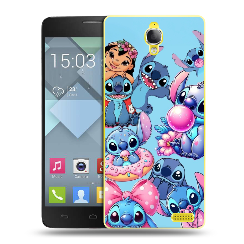 Пластиковый чехол на Alcatel One Touch Idol X с принтом Лило и Стич Пластиковый чехол на Alcatel One Touch Idol X с принтом Лило и Стич