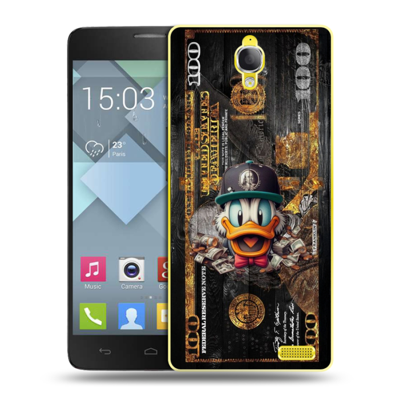 Пластиковый чехол на Alcatel One Touch Idol X с принтом Дональд Дак Доллар Пластиковый чехол на Alcatel One Touch Idol X с принтом Дональд Дак Доллар