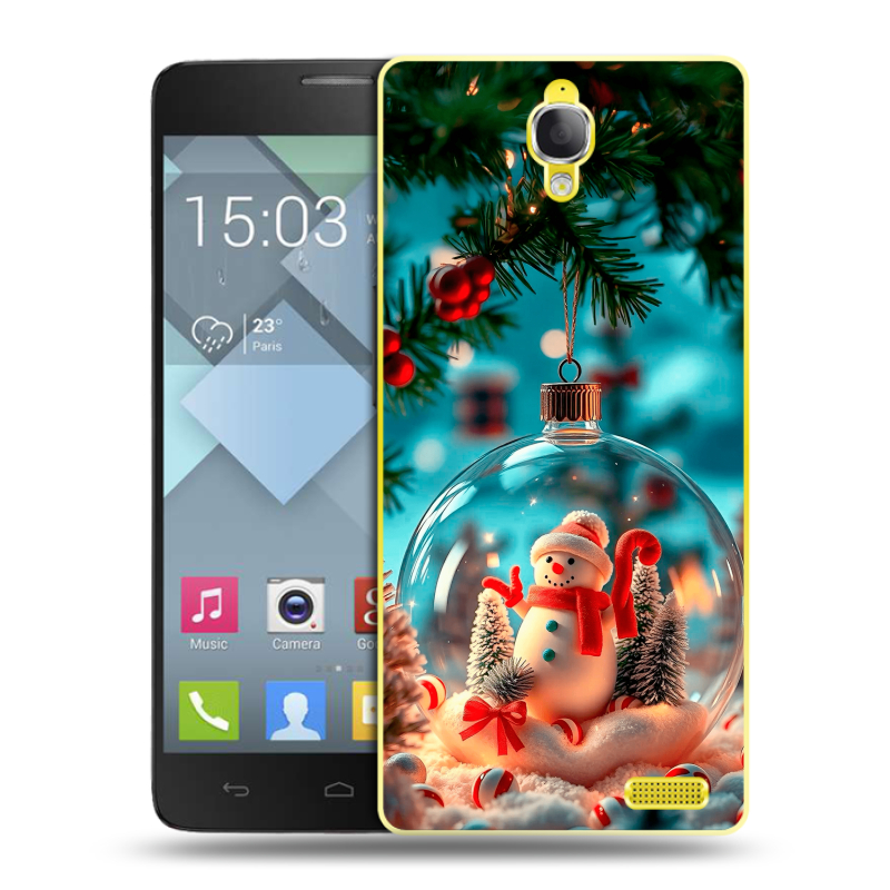Пластиковый чехол на Alcatel One Touch Idol X с принтом Новый год Пластиковый чехол на Alcatel One Touch Idol X с принтом Новый год