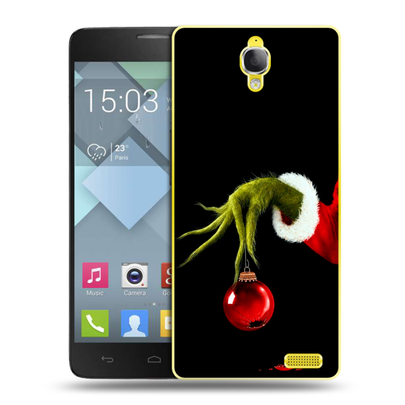 Пластиковый чехол на Alcatel One Touch Idol X с принтом Новый год Гринч Пластиковый чехол на Alcatel One Touch Idol X с принтом Новый год Гринч