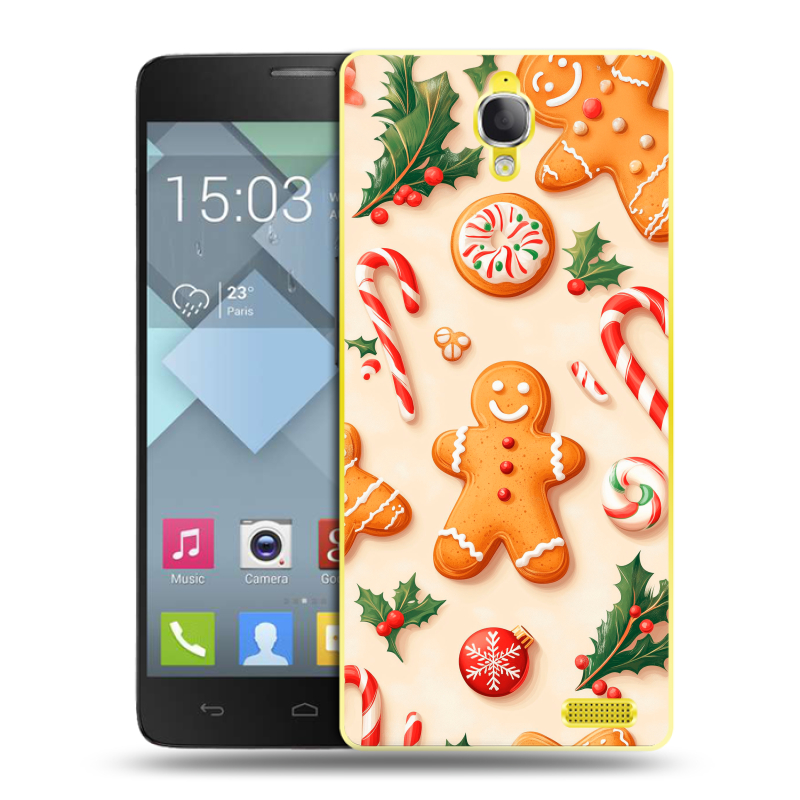 Пластиковый чехол на Alcatel One Touch Idol X с принтом Новый год Пластиковый чехол на Alcatel One Touch Idol X с принтом Новый год
