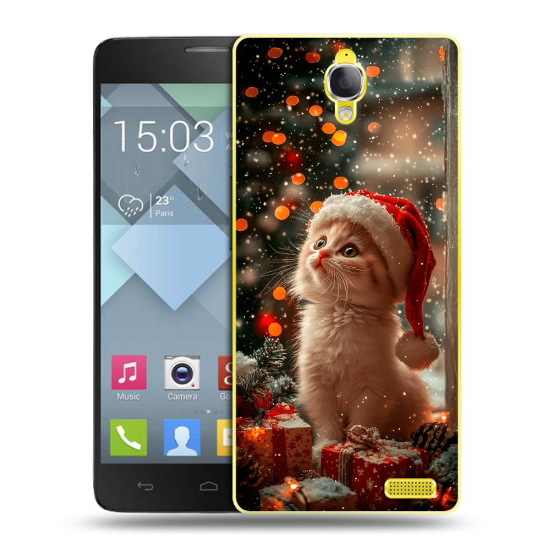 Пластиковый чехол на Alcatel One Touch Idol X с принтом Новый год Пластиковый чехол на Alcatel One Touch Idol X с принтом Новый год