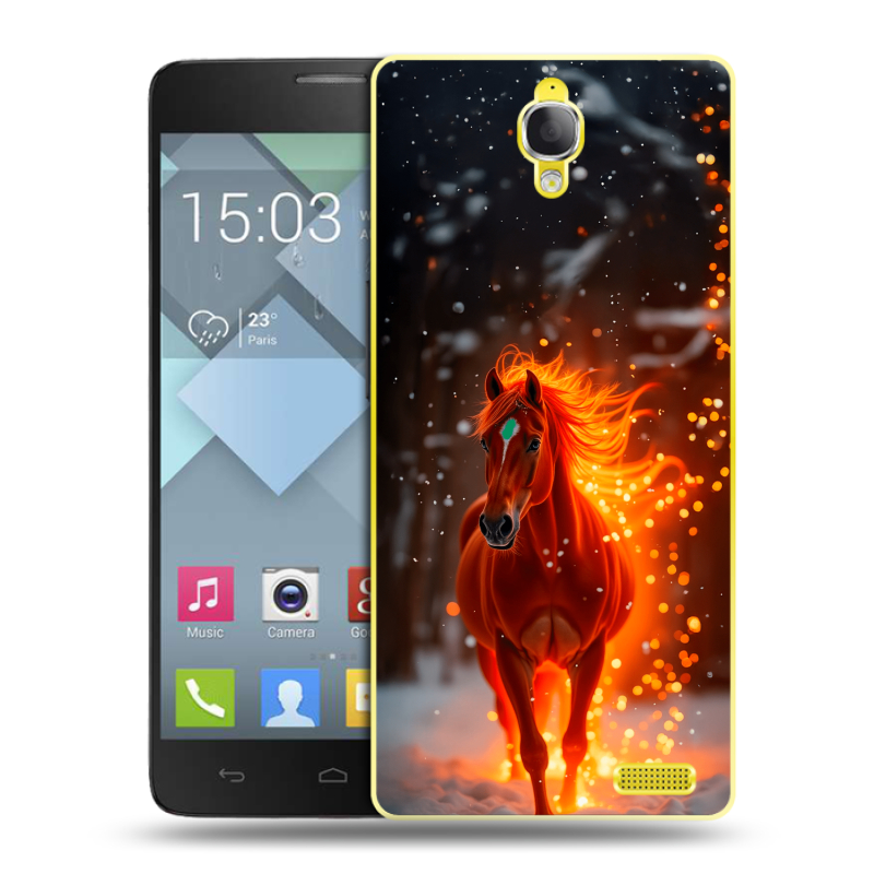 Пластиковый чехол на Alcatel One Touch Idol X с принтом Новый год Пластиковый чехол на Alcatel One Touch Idol X с принтом Новый год