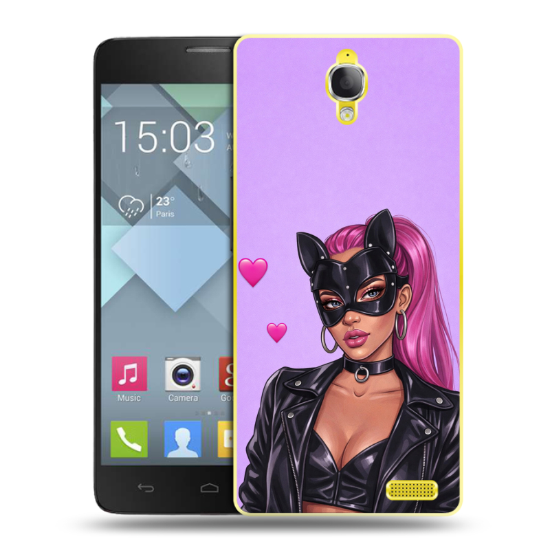 Пластиковый чехол на Alcatel One Touch Idol X с принтом женский Пластиковый чехол на Alcatel One Touch Idol X с принтом женский