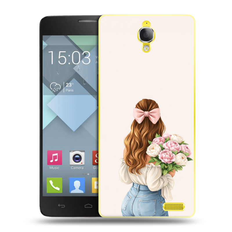 Пластиковый чехол на Alcatel One Touch Idol X с принтом женский Пластиковый чехол на Alcatel One Touch Idol X с принтом женский