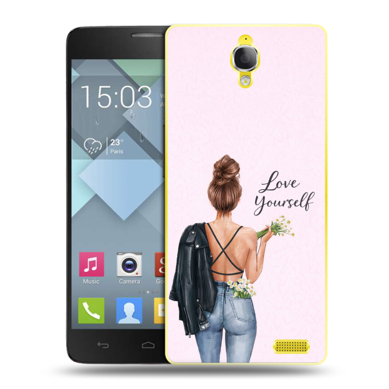 Пластиковый чехол на Alcatel One Touch Idol X с принтом женский Пластиковый чехол на Alcatel One Touch Idol X с принтом женский