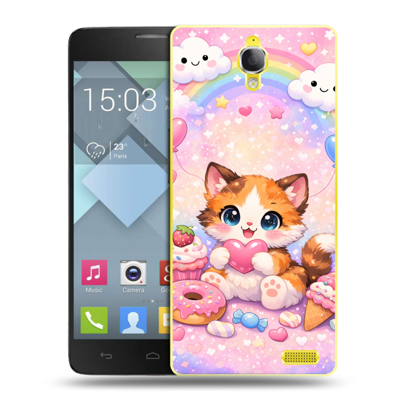 Пластиковый чехол на Alcatel One Touch Idol X с принтом для девочек Пластиковый чехол на Alcatel One Touch Idol X с принтом для девочек