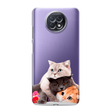 Силиконовый чехол на Xiaomi RedMi Note 9T с принтом Кошки Силиконовый чехол на Xiaomi RedMi Note 9T с принтом Кошки