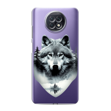 Силиконовый чехол на Xiaomi RedMi Note 9T с принтом Волк в лесу Силиконовый чехол на Xiaomi RedMi Note 9T с принтом Волк в лесу