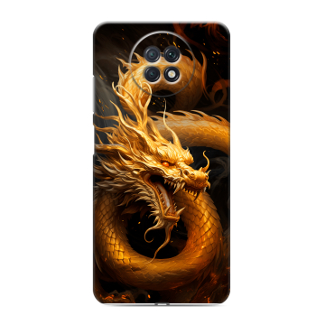Силиконовый чехол на Xiaomi RedMi Note 9T с принтом Золотой дракон