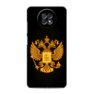 Силиконовый чехол на Xiaomi RedMi Note 9T с принтом Герб России желтый Силиконовый чехол на Xiaomi RedMi Note 9T с принтом Герб России желтый