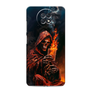 Силиконовый чехол на Xiaomi RedMi Note 9T с принтом Скелет и карты Силиконовый чехол на Xiaomi RedMi Note 9T с принтом Скелет и карты