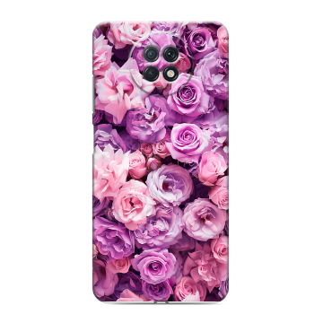 Силиконовый чехол на Xiaomi RedMi Note 9T с принтом лавандовые розы Силиконовый чехол на Xiaomi RedMi Note 9T с принтом лавандовые розы