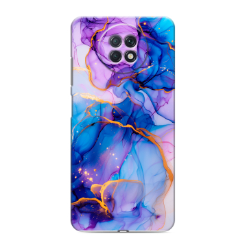 Силиконовый чехол на Xiaomi RedMi Note 9T с принтом синий мрамор Силиконовый чехол на Xiaomi RedMi Note 9T с принтом синий мрамор
