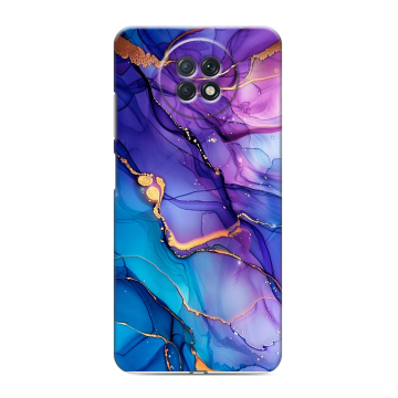 Силиконовый чехол на Xiaomi RedMi Note 9T с принтом синий мрамор Силиконовый чехол на Xiaomi RedMi Note 9T с принтом синий мрамор